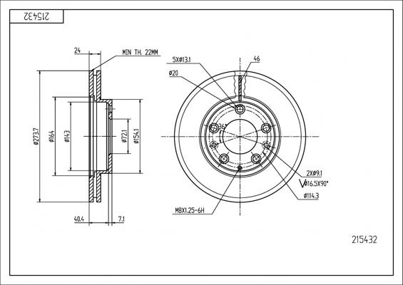 Hart 215 432 - Спирачен диск vvparts.bg