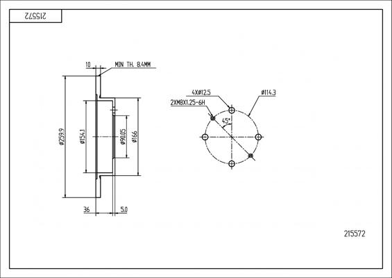 Hart 215 572 - Спирачен диск vvparts.bg