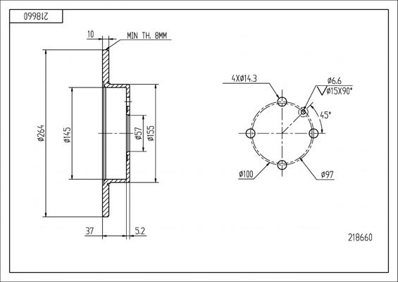 Hart 218 660 - Спирачен диск vvparts.bg