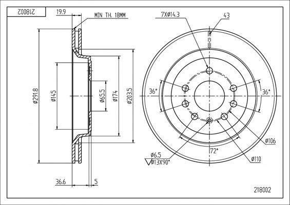 Hart 218 002 - Спирачен диск vvparts.bg