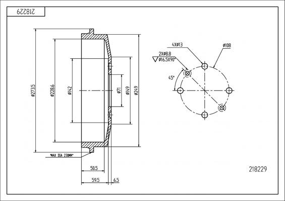 Hart 218 229 - Спирачен барабан vvparts.bg