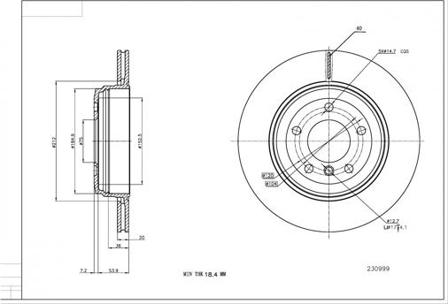 Hart 230 999 - Спирачен диск vvparts.bg