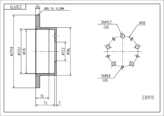 Hart 230 970 - Спирачен диск vvparts.bg