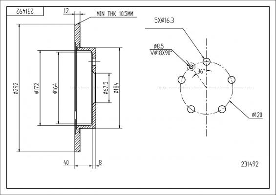 Hart 231 492 - Спирачен диск vvparts.bg