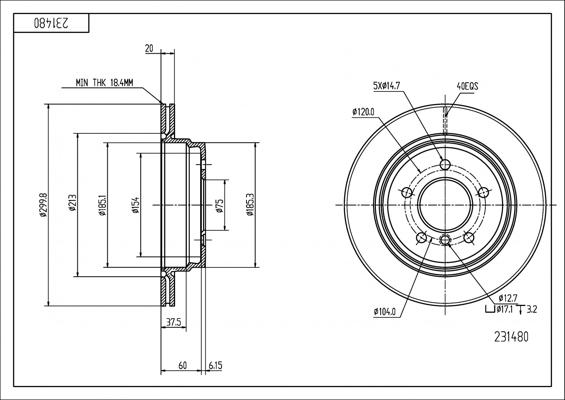 Hart 231 480 - Спирачен диск vvparts.bg