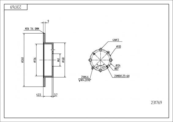 Hart 231 769 - Спирачен диск vvparts.bg