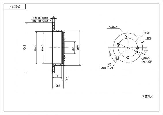 Hart 231 768 - Спирачен диск vvparts.bg