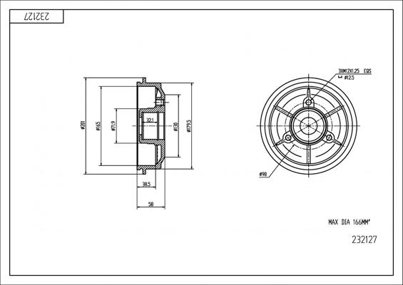 Hart 232 127 - Спирачен барабан vvparts.bg