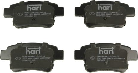 Hart 232 358 - Комплект спирачно феродо, дискови спирачки vvparts.bg