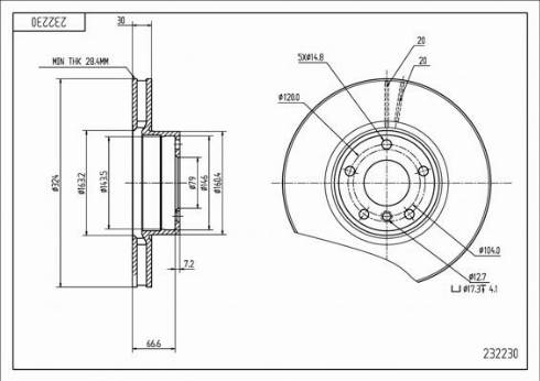 Hart 232 230 - Спирачен диск vvparts.bg