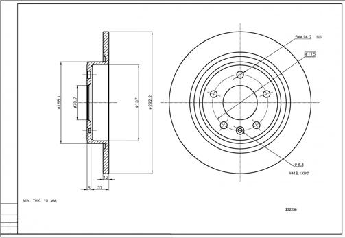 Hart 232 238 - Спирачен диск vvparts.bg