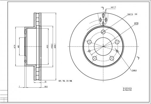 Hart 232 232 - Спирачен диск vvparts.bg