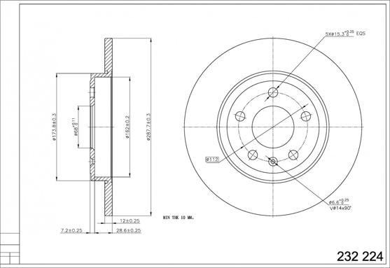 Hart 232 224 - Спирачен диск vvparts.bg