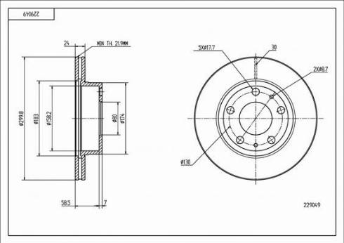 Hart 229 049 - Спирачен диск vvparts.bg