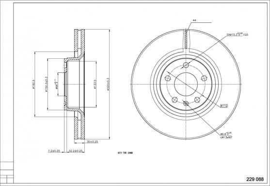 Hart 229 088 - Спирачен диск vvparts.bg