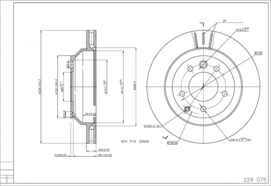 Hart 229 075 - Спирачен диск vvparts.bg