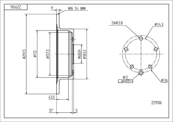 Hart 229 106 - Спирачен диск vvparts.bg