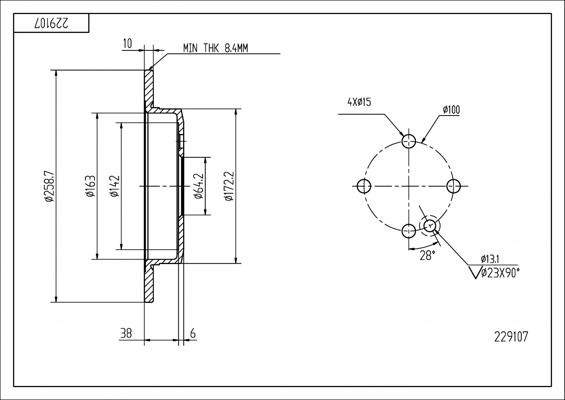 Hart 229 107 - Спирачен диск vvparts.bg