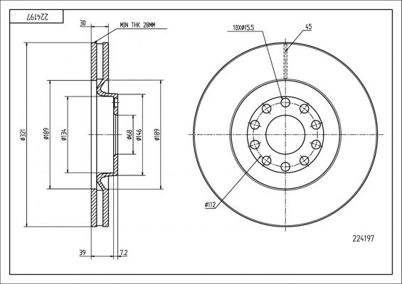 Hart 224 197 - Спирачен диск vvparts.bg