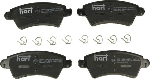 Hart 224 169 - Комплект спирачно феродо, дискови спирачки vvparts.bg