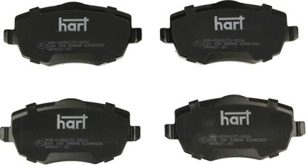 Hart 224 184 - Комплект спирачно феродо, дискови спирачки vvparts.bg