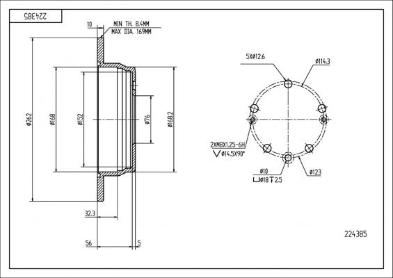 Hart 224 385 - Спирачен диск vvparts.bg