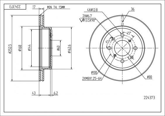 Hart 224 373 - Спирачен диск vvparts.bg