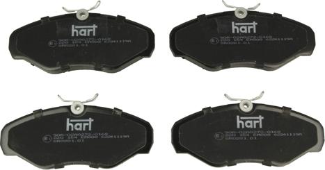 Hart 220 154 - Комплект спирачно феродо, дискови спирачки vvparts.bg