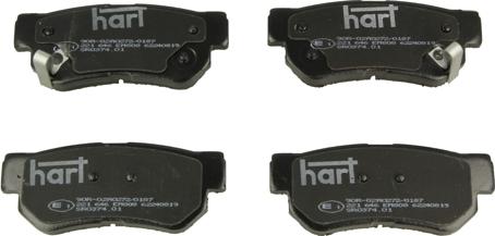 Hart 221 646 - Комплект спирачно феродо, дискови спирачки vvparts.bg