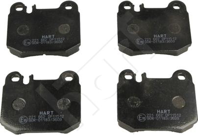 Hart 221 662 - Комплект спирачно феродо, дискови спирачки vvparts.bg