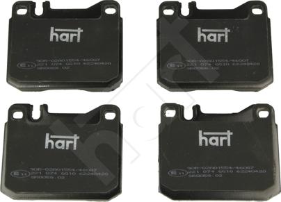 Hart 221 074 - Комплект спирачно феродо, дискови спирачки vvparts.bg