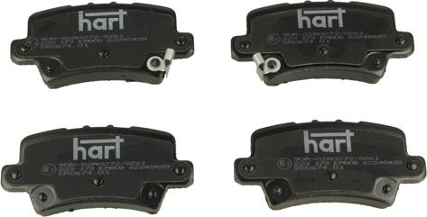 Hart 223 173 - Комплект спирачно феродо, дискови спирачки vvparts.bg