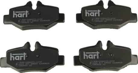 Hart 222 421 - Комплект спирачно феродо, дискови спирачки vvparts.bg