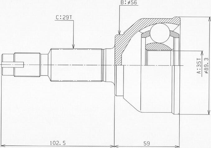 HDK NI-095 - Каре комплект, полуоска vvparts.bg