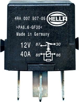 HELLA 4RA 007 507-051 - Реле, работен ток vvparts.bg