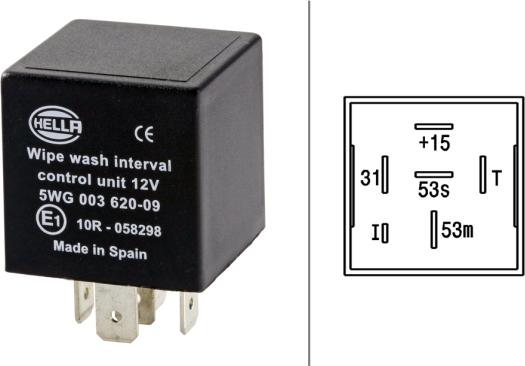 HELLA 5WG 003 620-097 - Реле, интервал на чистачките vvparts.bg