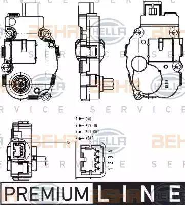 HELLA 6NW 351 344-041 - Регулиращ елемент, смесваща клапа vvparts.bg