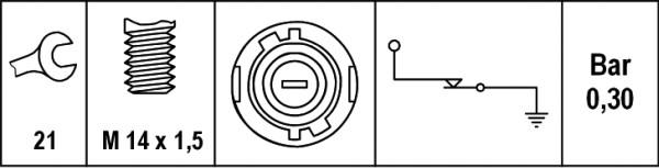 HELLA 6ZL 007 675-001 - Датчик, налягане на маслото vvparts.bg