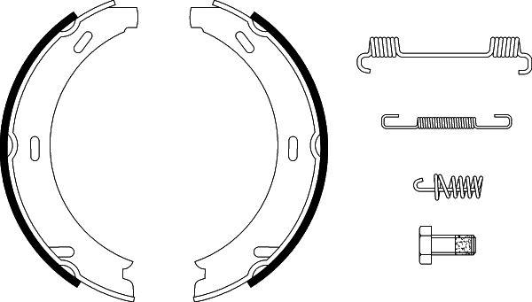 HELLA 8DA 355 050-441 - Комплект спирачна челюст, ръчна спирачка vvparts.bg