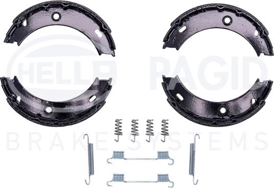 HELLA 8DA 355 050-461 - Комплект спирачна челюст, ръчна спирачка vvparts.bg