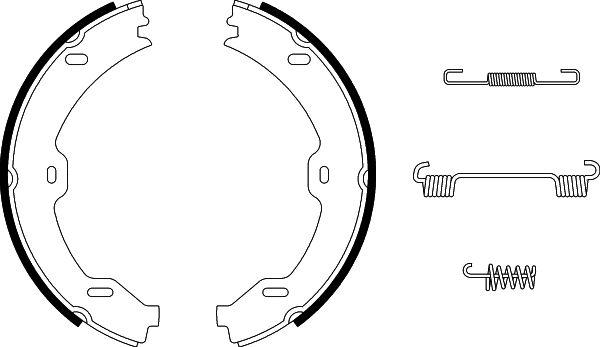 HELLA 8DA 355 050-481 - Комплект спирачна челюст, ръчна спирачка vvparts.bg