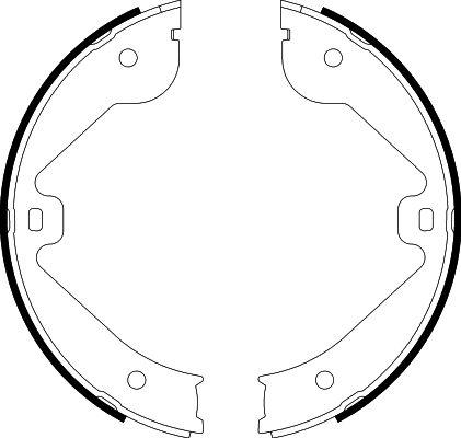 HELLA 8DA 355 050-601 - Комплект спирачна челюст, ръчна спирачка vvparts.bg