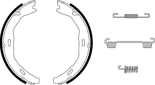 HELLA 8DA 355 050-771 - Комплект спирачна челюст, ръчна спирачка vvparts.bg