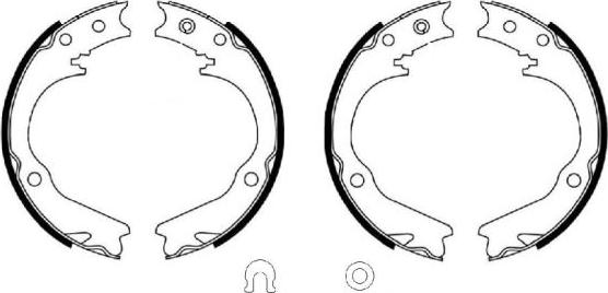 HELLA 8DA 355 051-401 - Комплект спирачна челюст, ръчна спирачка vvparts.bg