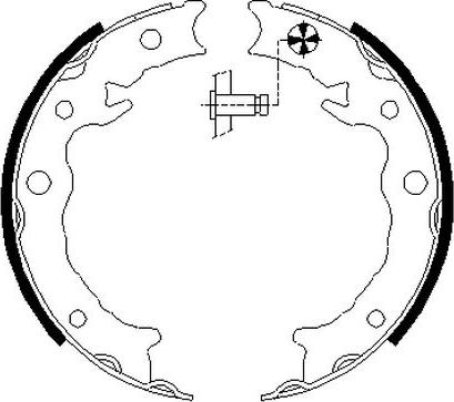 HELLA 8DA 355 051-151 - Комплект спирачна челюст, ръчна спирачка vvparts.bg