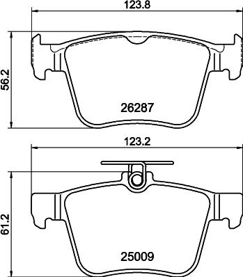 HELLA 8DB 355 044-951 - Комплект спирачно феродо, дискови спирачки vvparts.bg