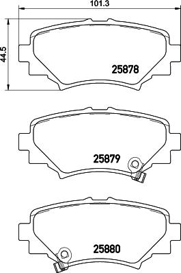 HELLA 8DB 355 045-401 - Комплект спирачно феродо, дискови спирачки vvparts.bg