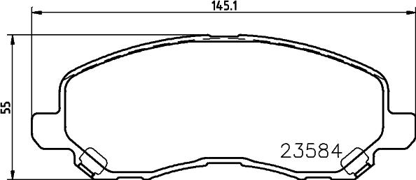 HELLA 8DB 355 045-471 - Комплект спирачно феродо, дискови спирачки vvparts.bg