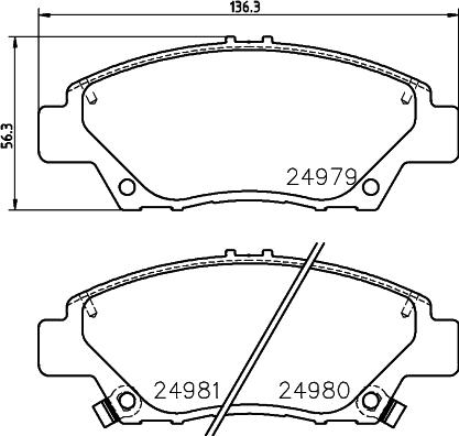 HELLA 8DB 355 045-551 - Комплект спирачно феродо, дискови спирачки vvparts.bg