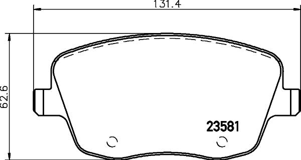 HELLA 8DB 355 045-601 - Комплект спирачно феродо, дискови спирачки vvparts.bg
